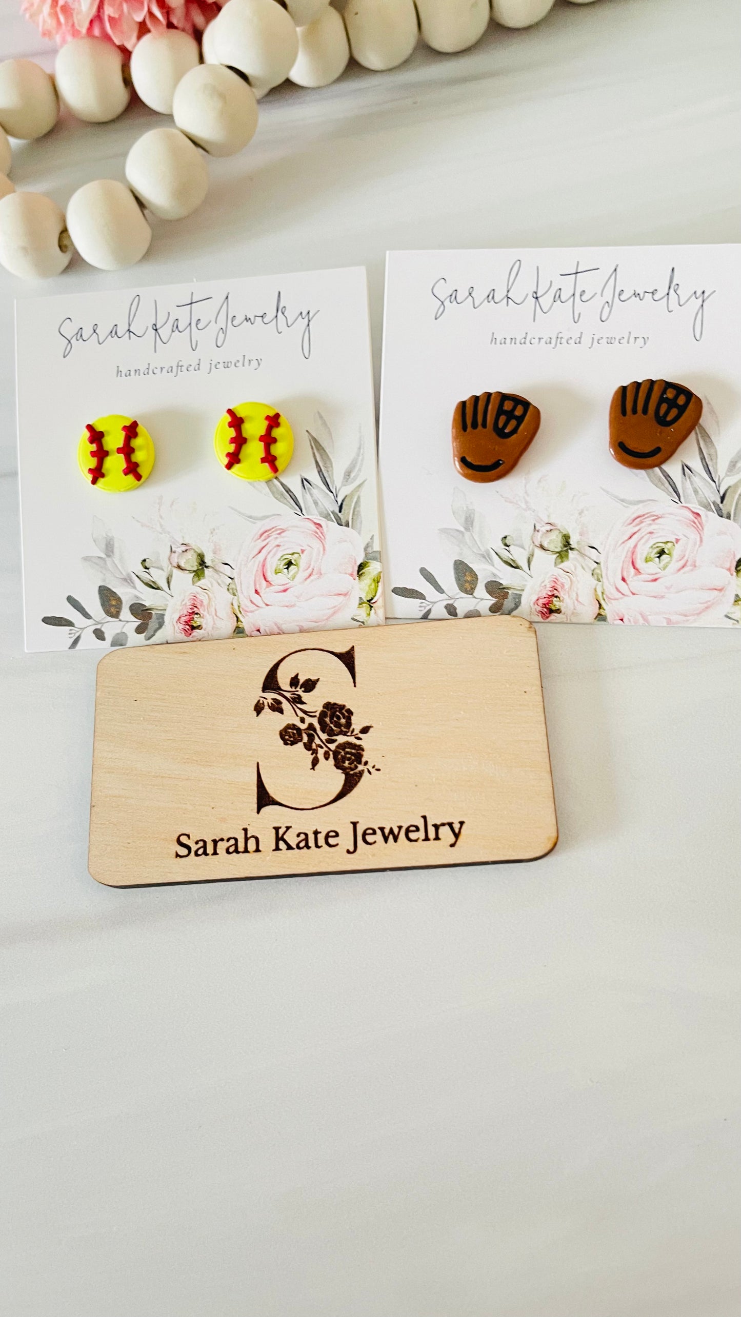 Baseball and Softball Polymer Clay Studs