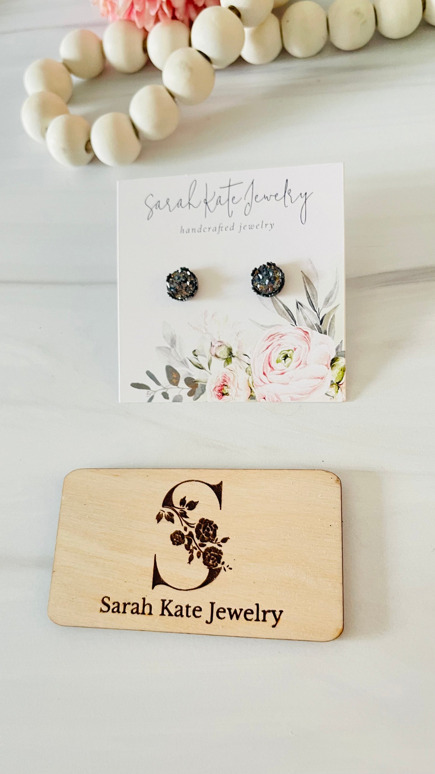 Preorder 8mm Gunmetal Crown Quartz Studs
