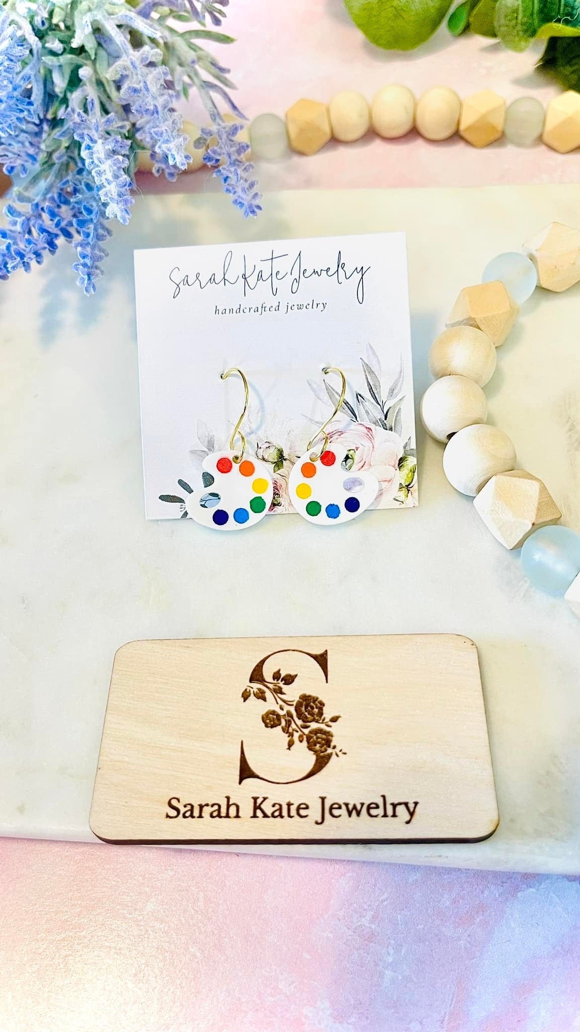 Art Palette Hand Painted Acrylic Earrings