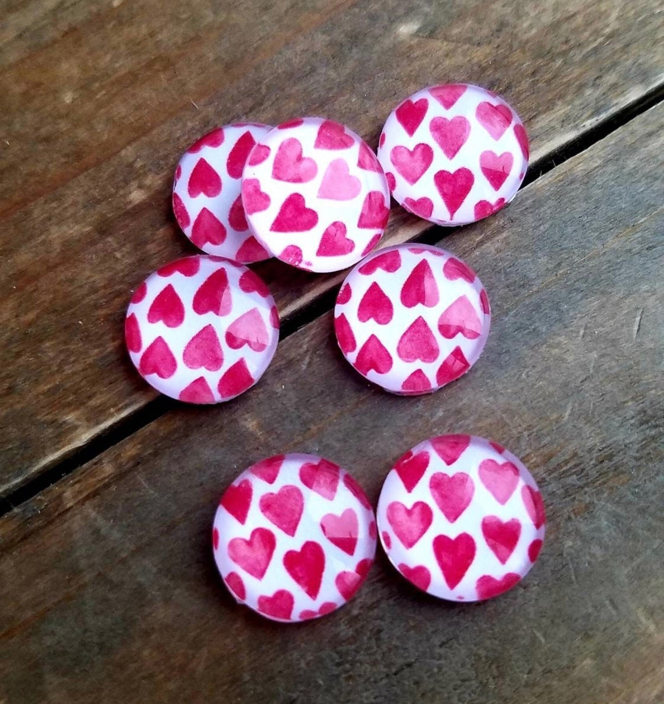 12mm Pink Heart Studs