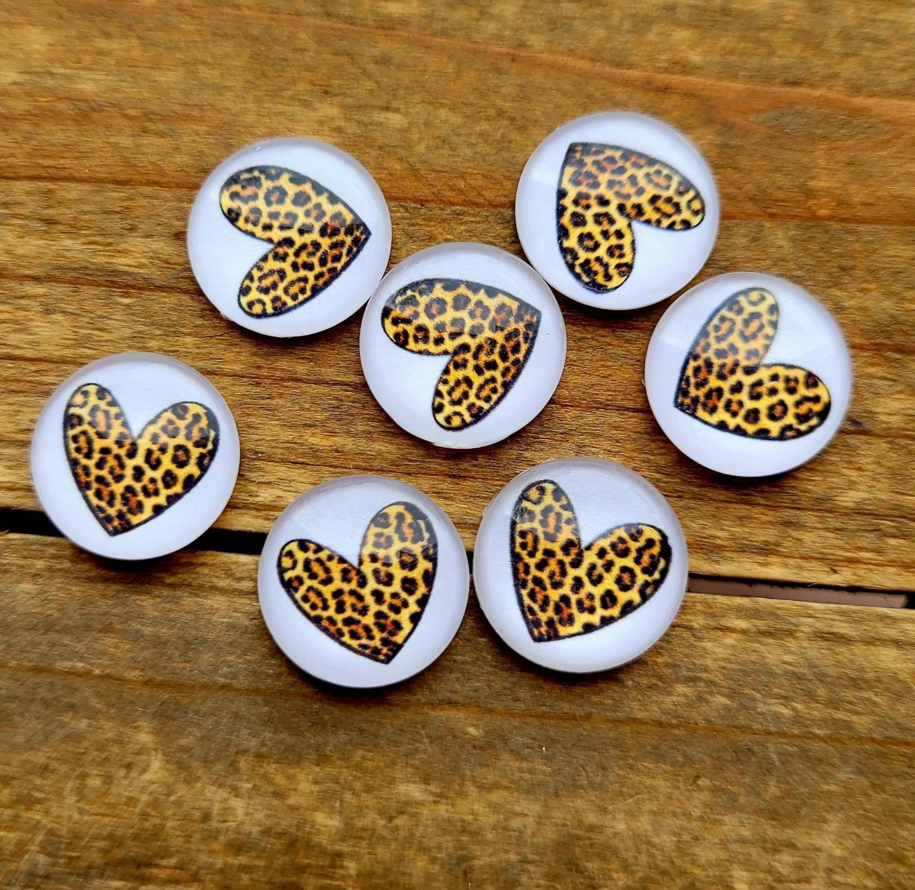 12mm Leopard Heart Studs