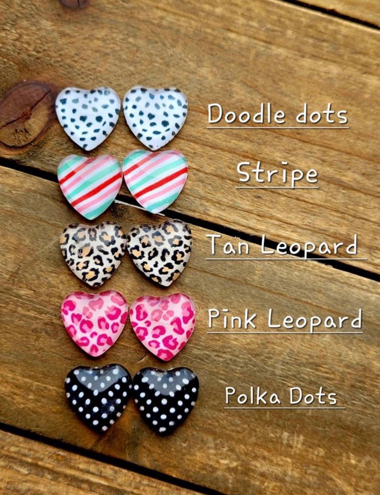 12mm Heart Variety Studs