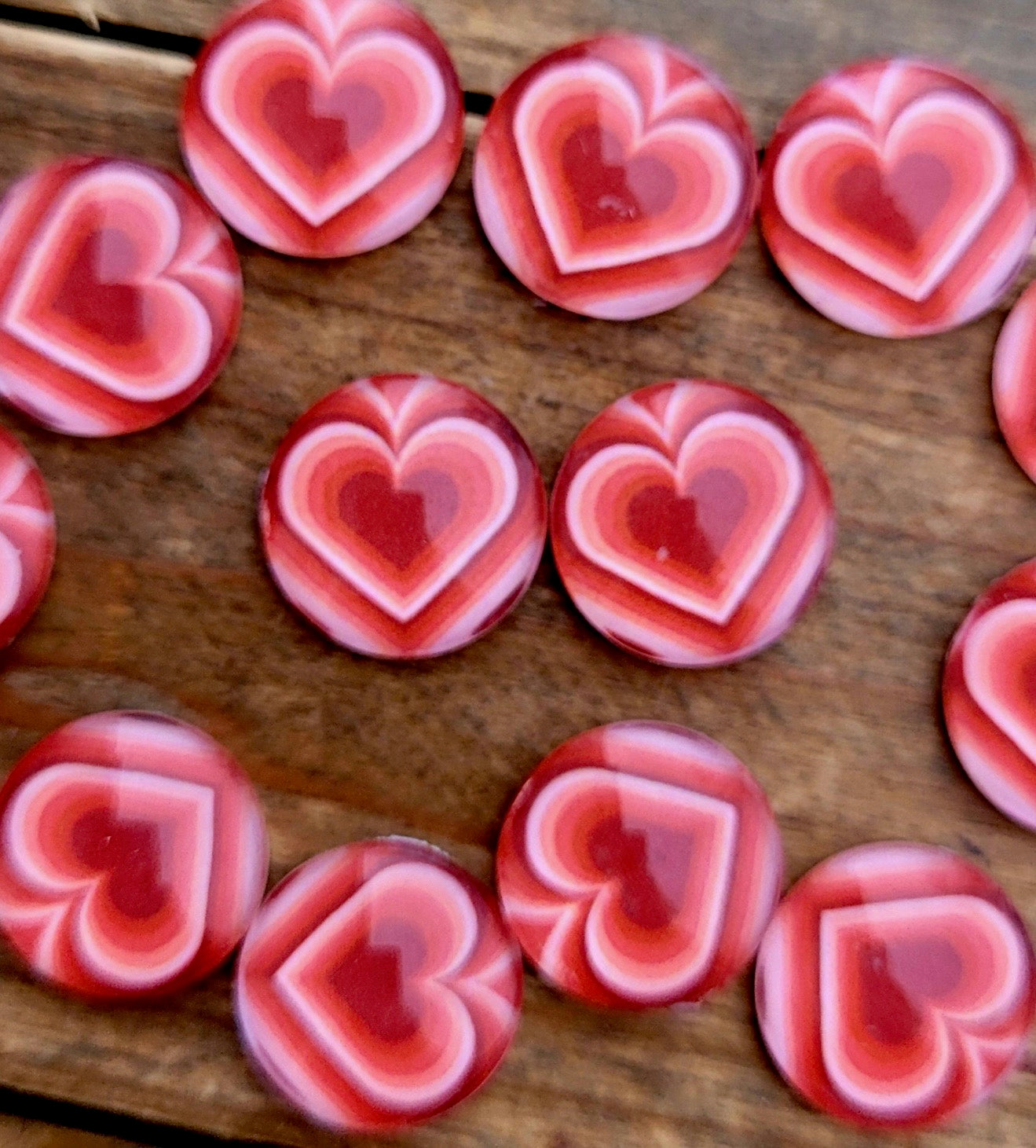 12mm Red Heart Studs