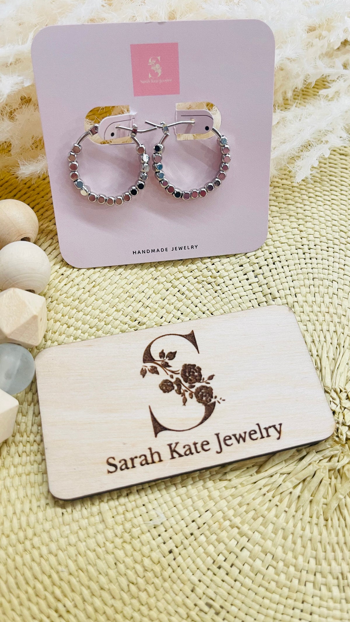 Preorder Silver Stainless Steel Beaded Hoops