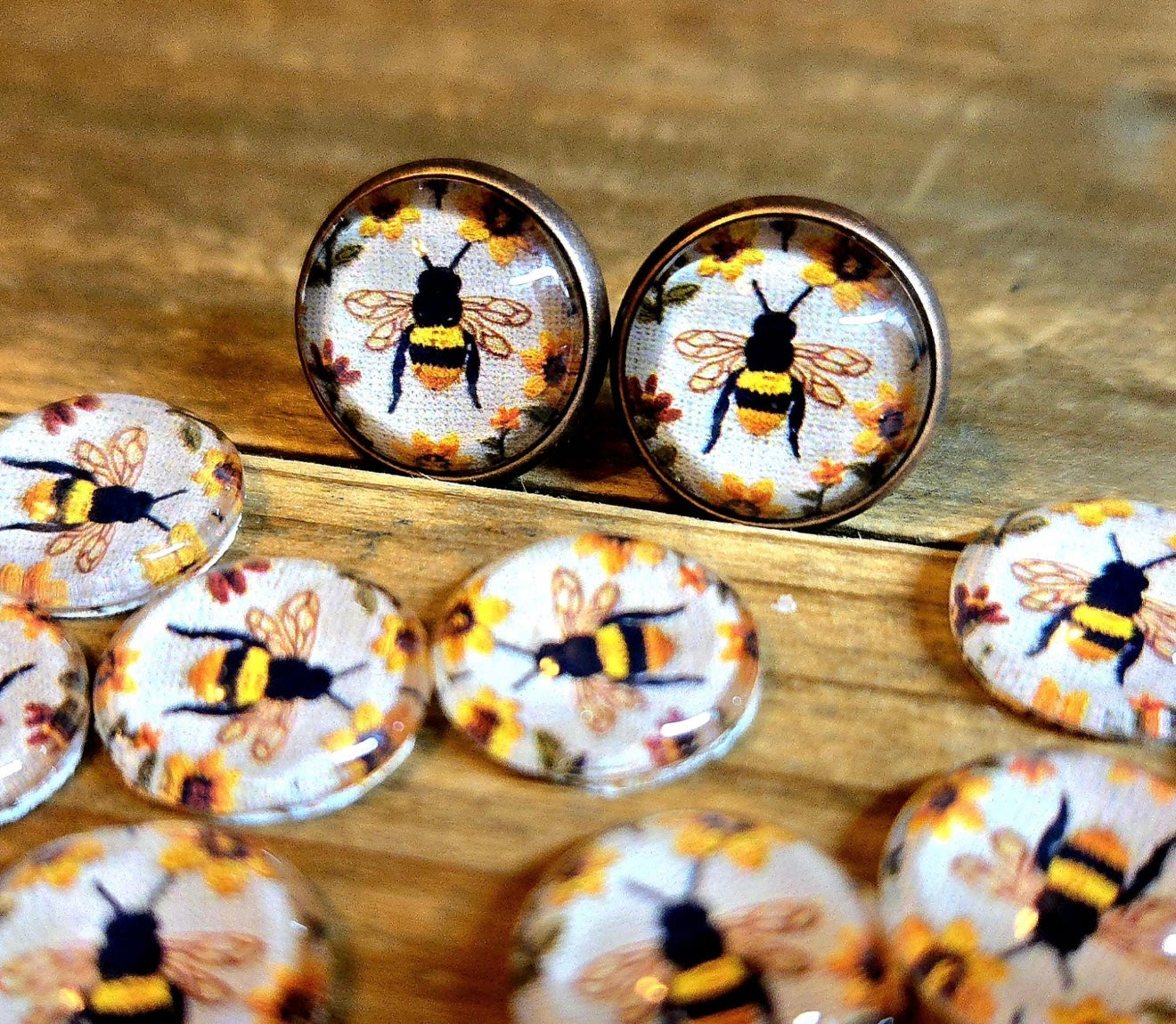 12mm Honey Bee Studs