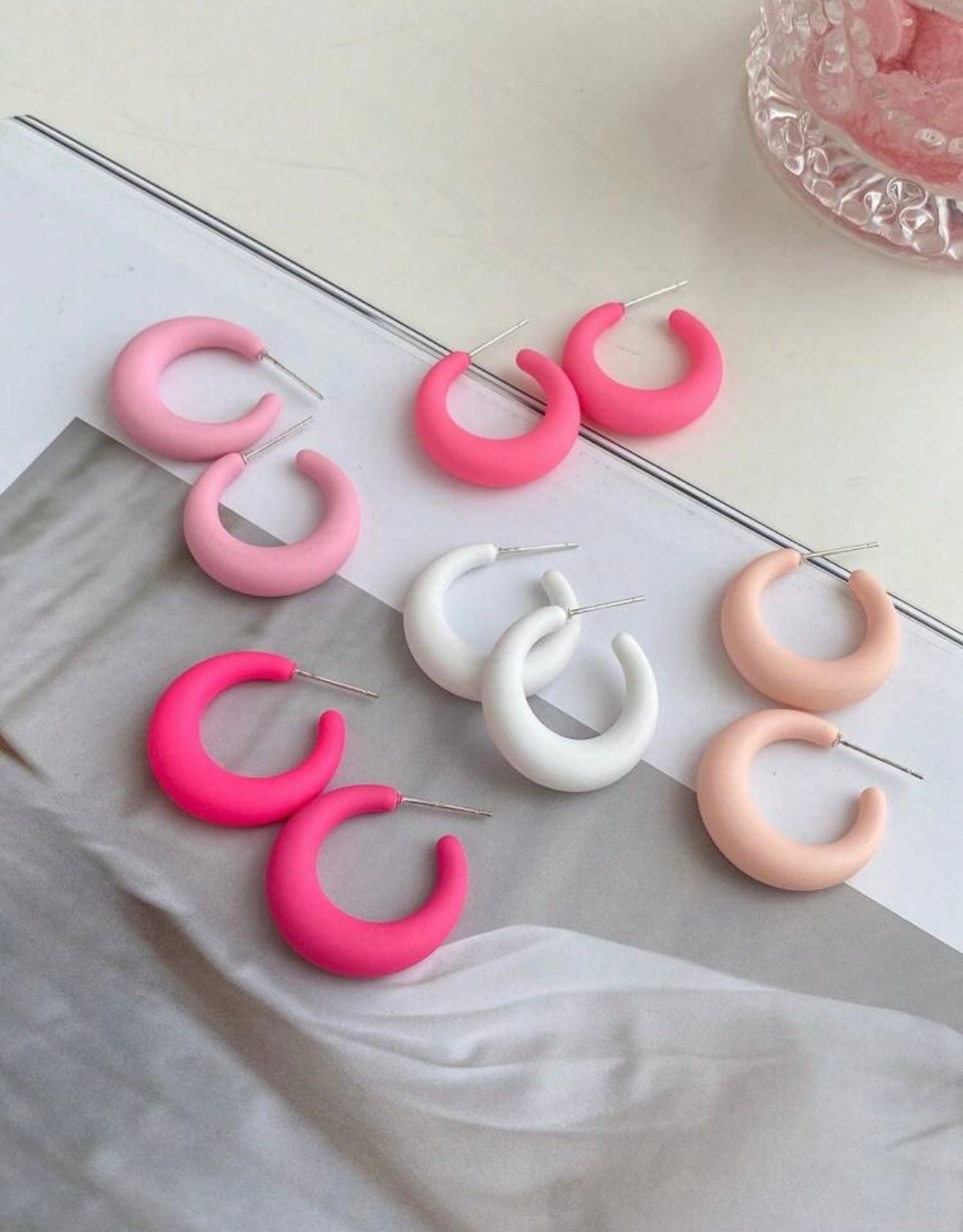 Pink Variety Huggie Hoops