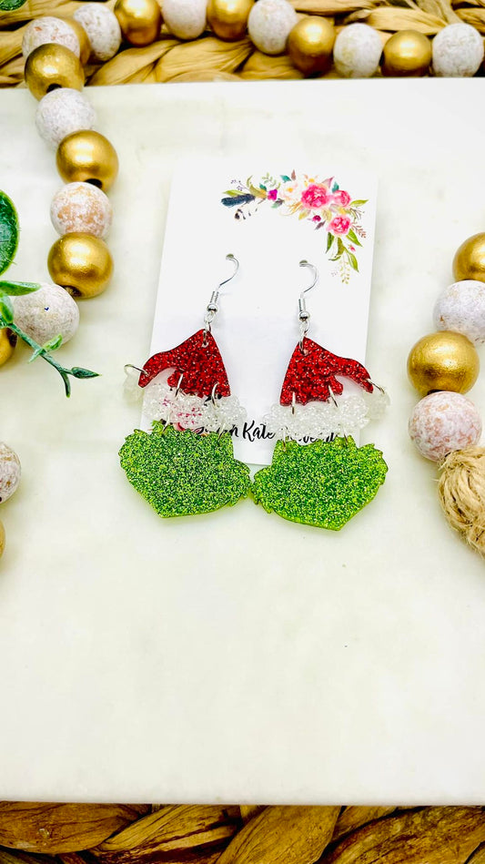 Grinch Glitter Earrings