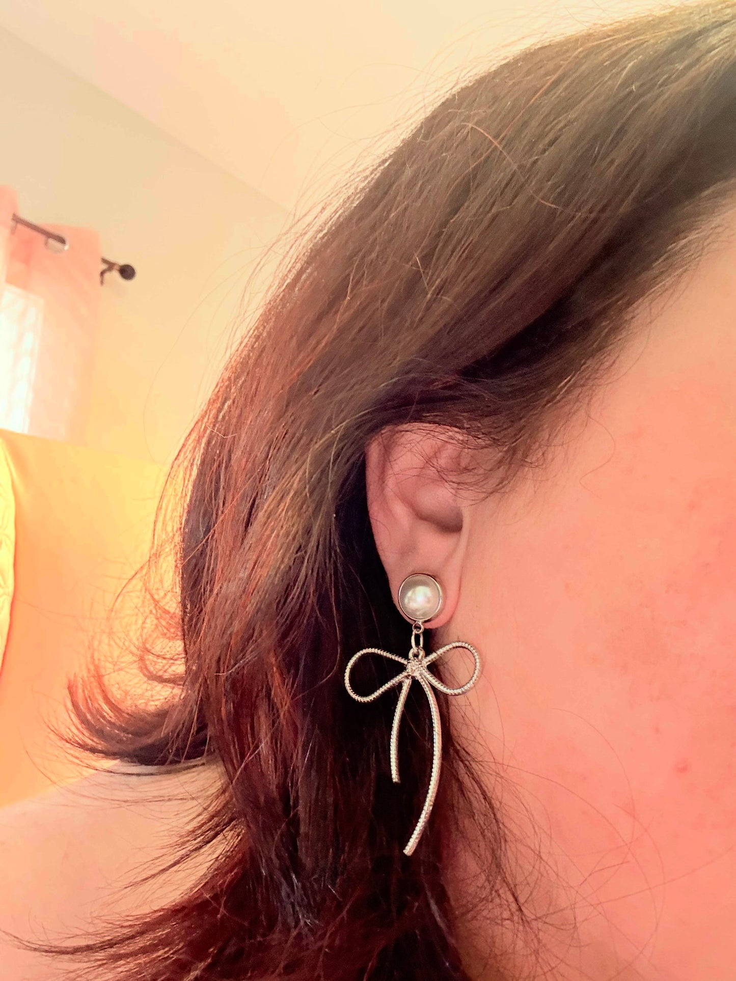 Bow Pearl Coquette Dangles