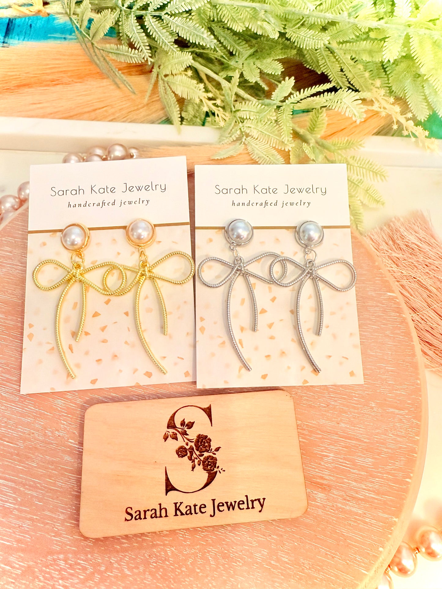 Bow Pearl Coquette Dangles