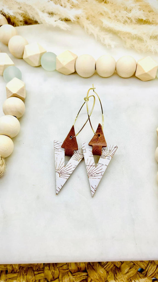 Boho Sunburst Arrow Hoop Earrings