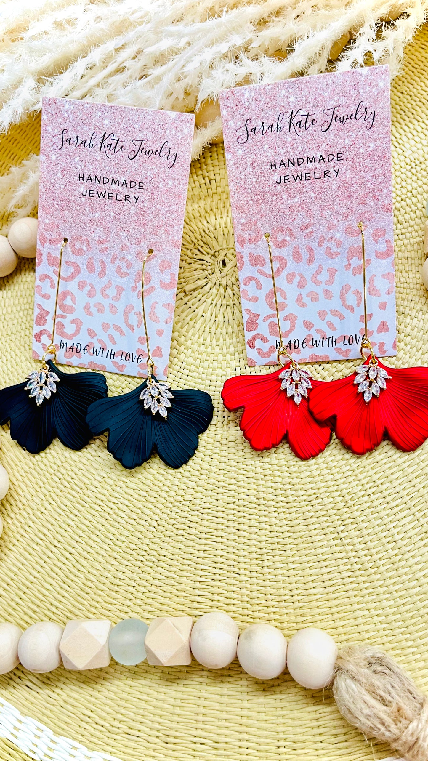 Flower Rhinestone Elongated Earrings