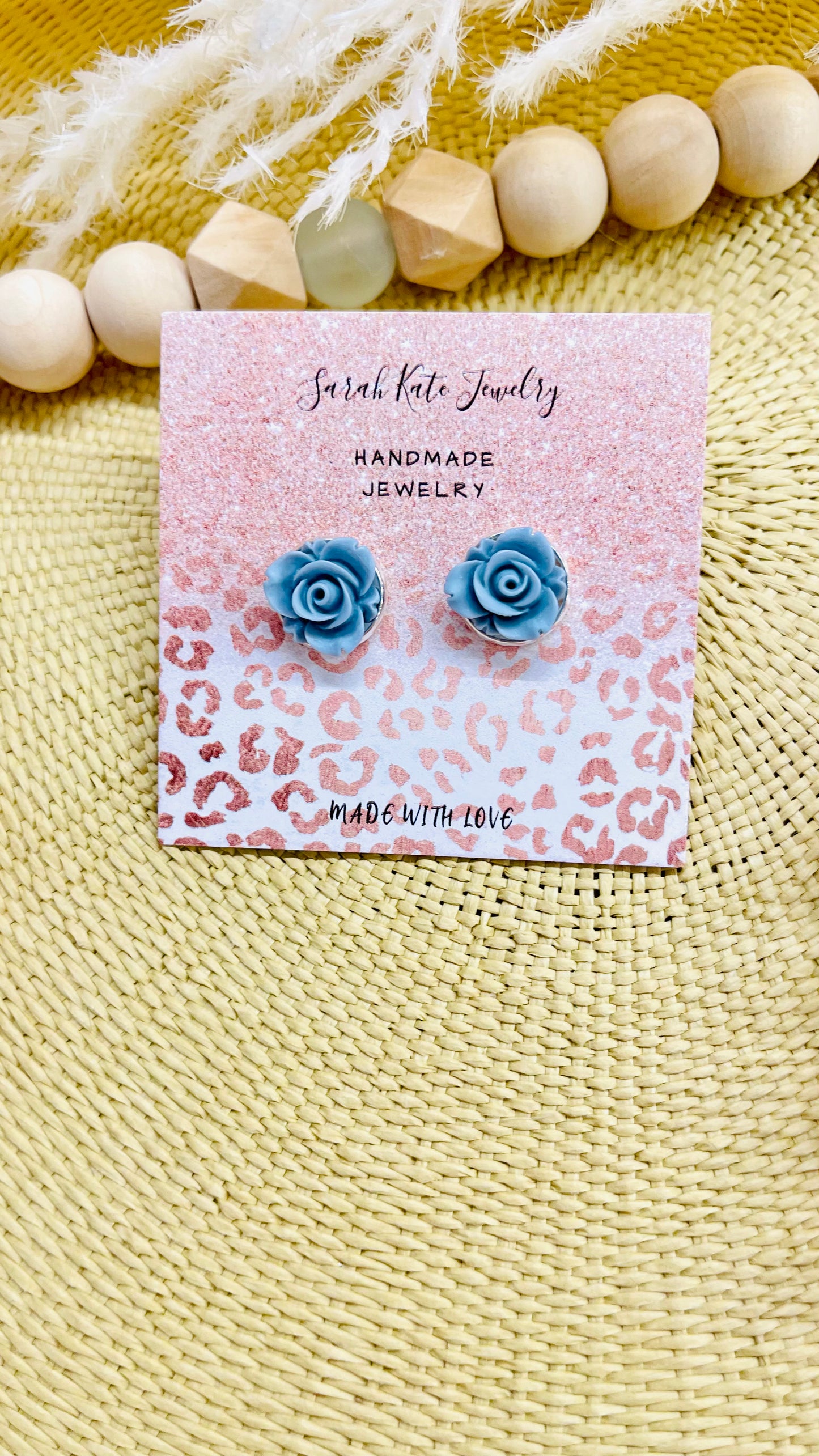 Blooming Rose Flower studs