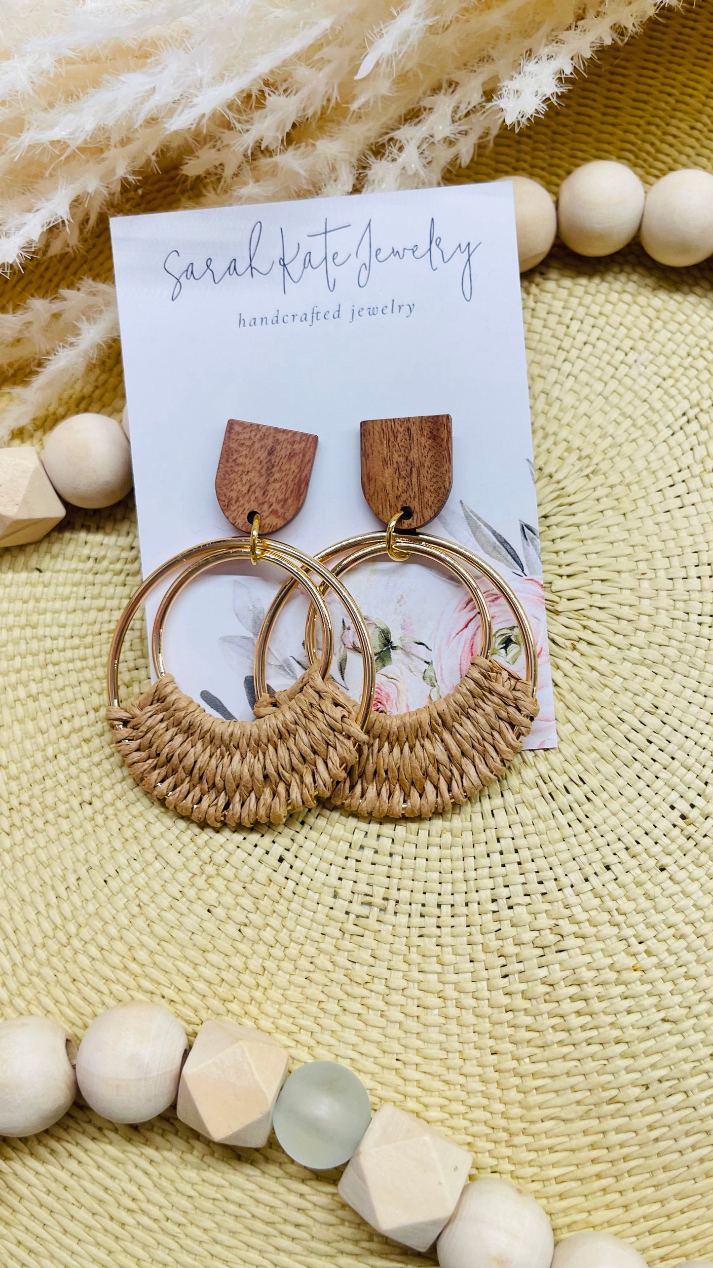 Bohemian Weave Gold Hoops