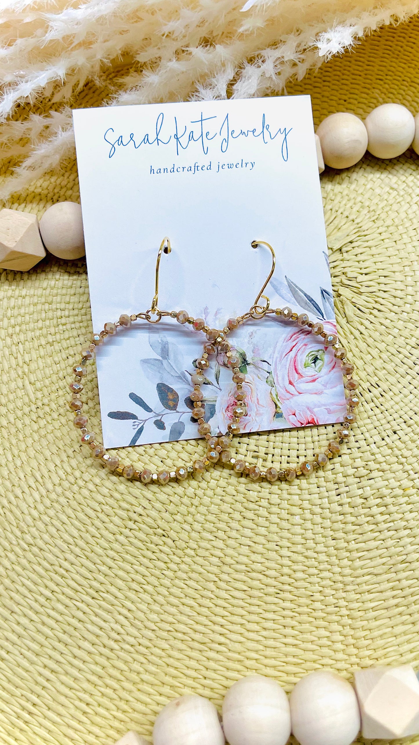 Roman Golden Beaded Hoops