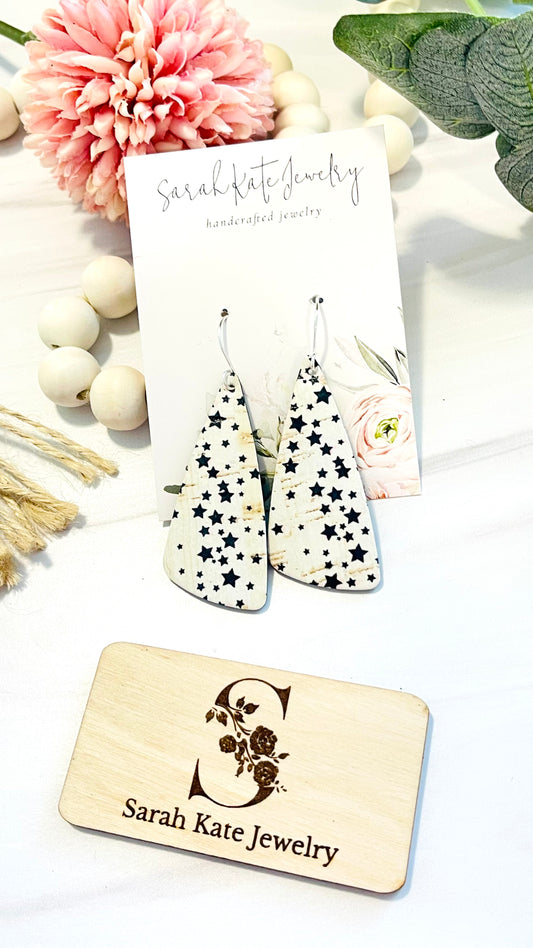 Scattered Star Angled Wedge Earrings