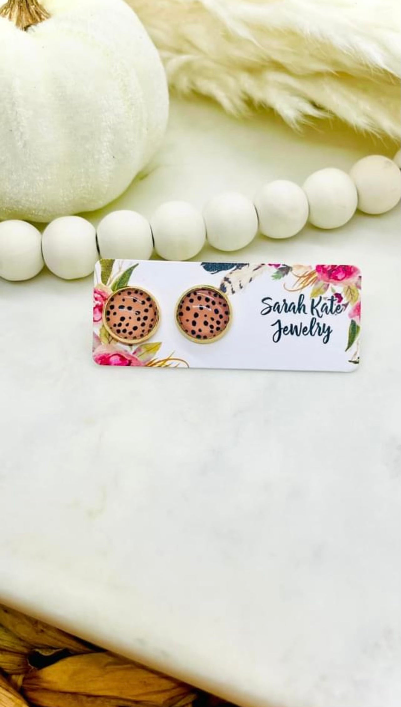 Fall Tan Dotted Studs