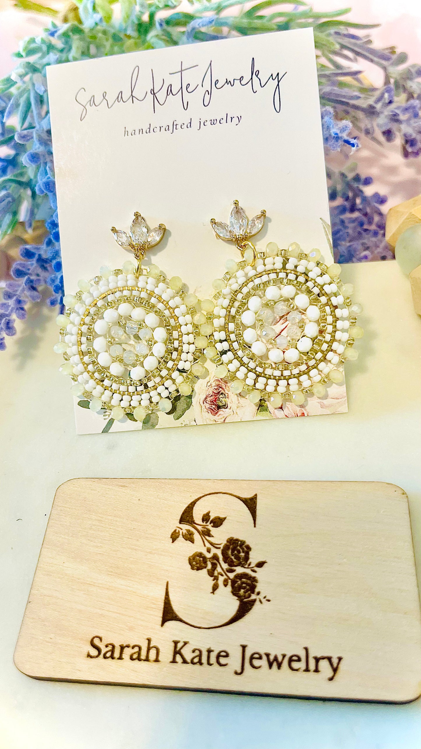 Medallion Circle Beaded Earrings