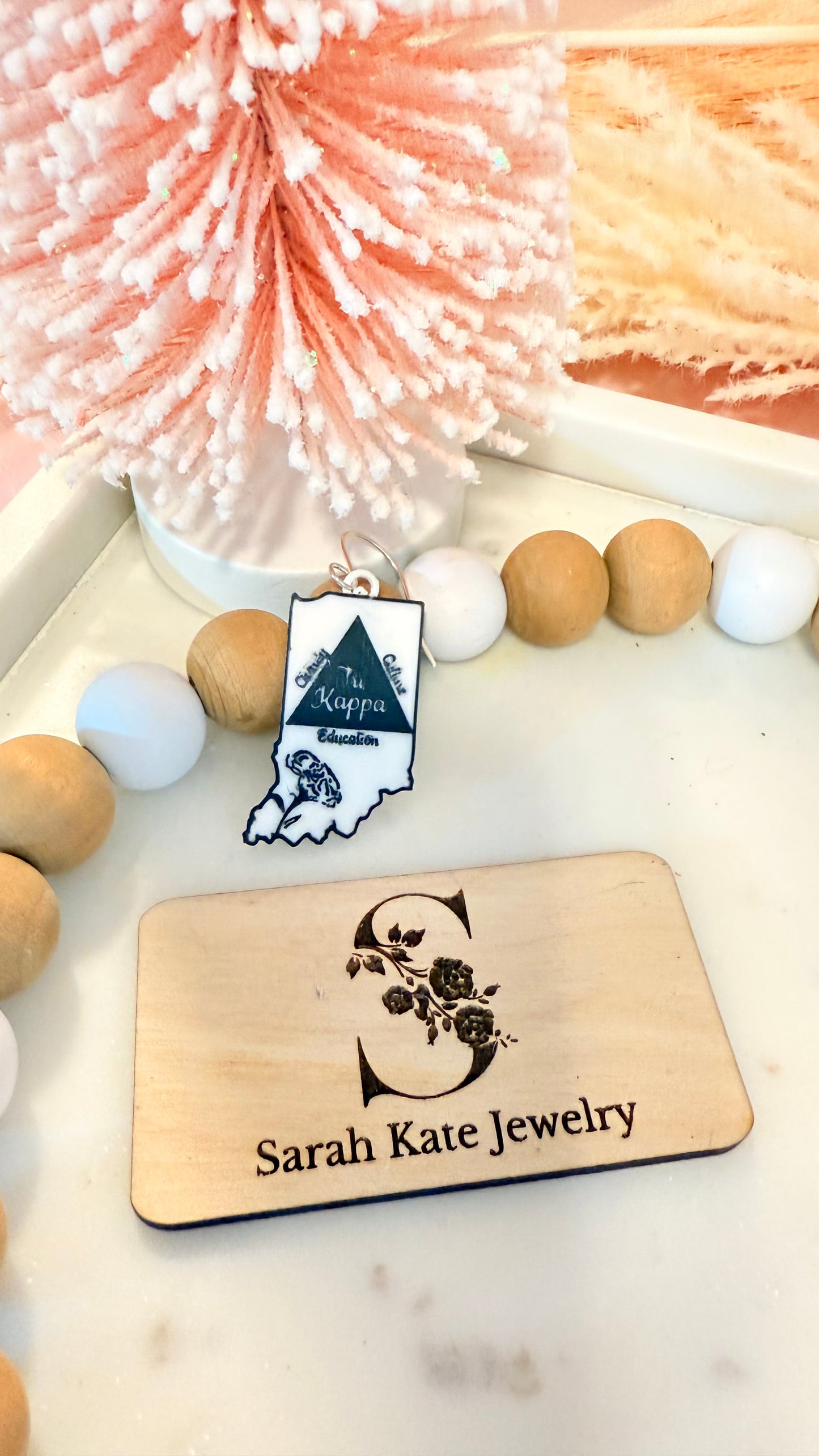 Tri Kappa Indiana 3D Printed Earrings