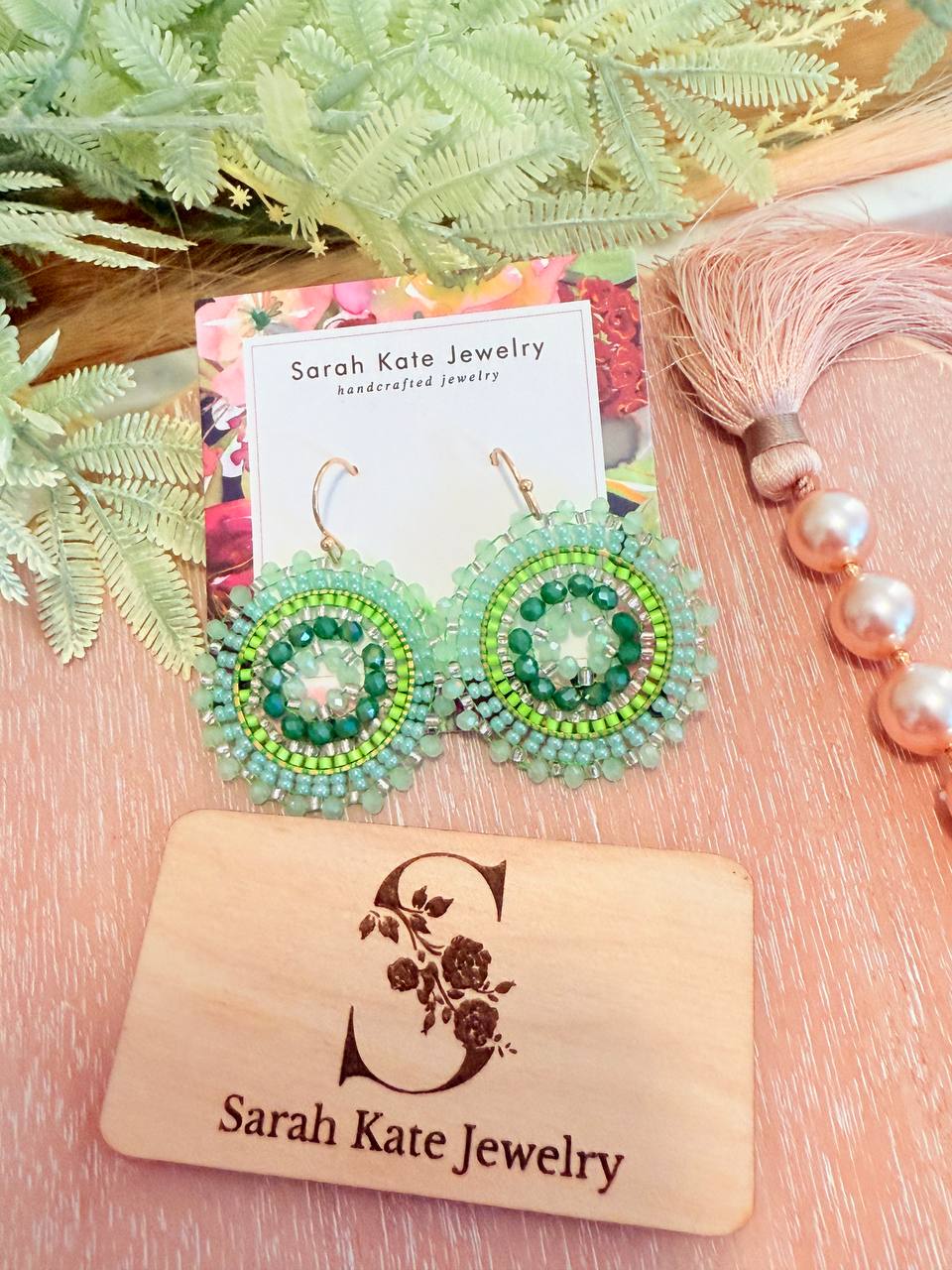 Summer Beaded Mandala Earrings