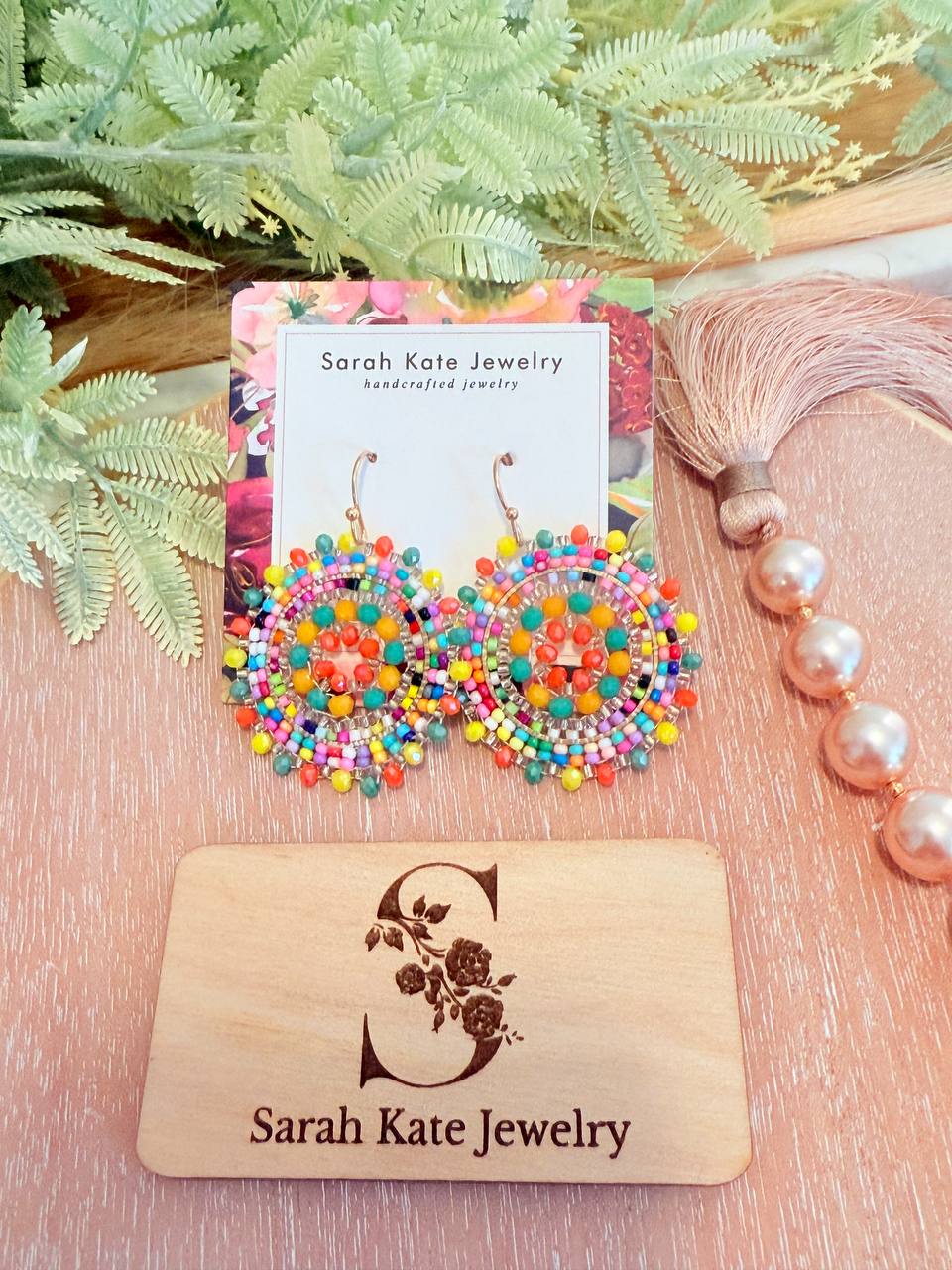 Summer Beaded Mandala Earrings