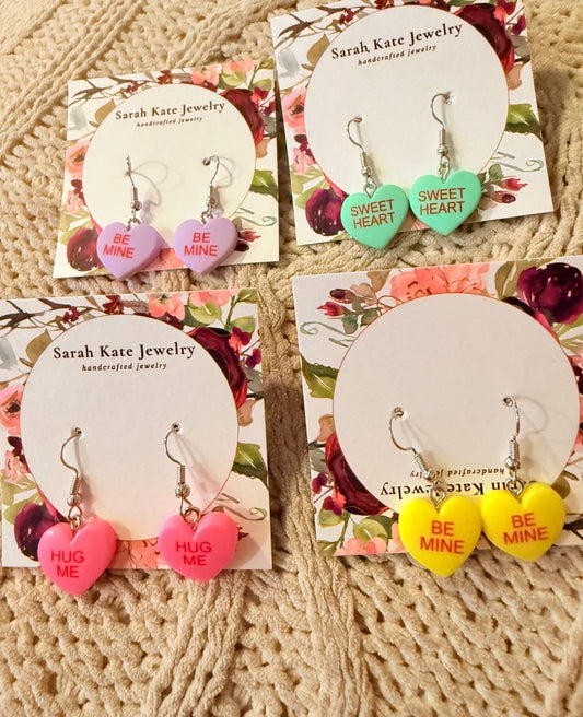 Candy Conversation Heart Earrings
