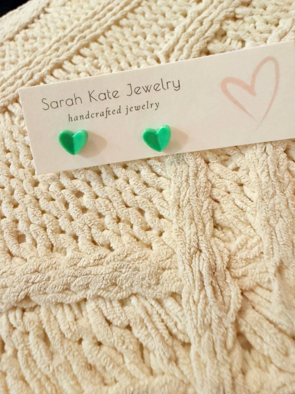 6mm Tiny Acrylic Heart Folded Studs
