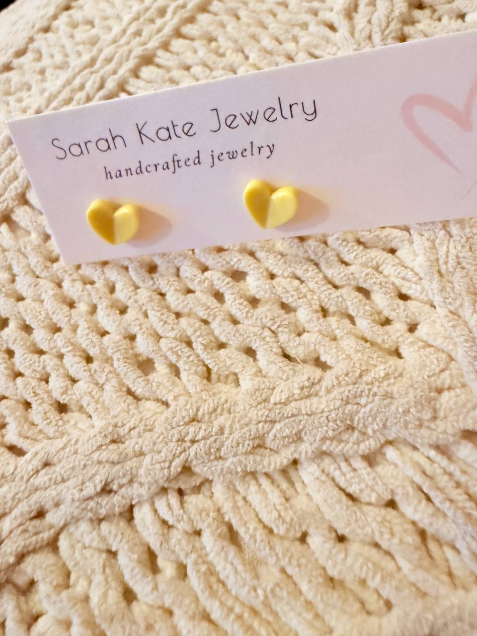 6mm Tiny Acrylic Heart Folded Studs