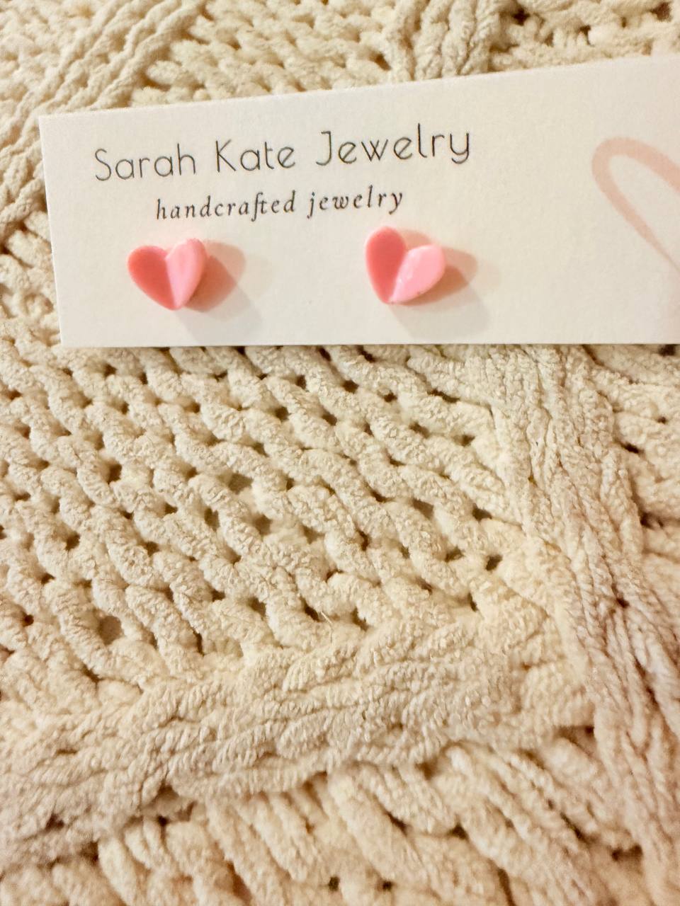 6mm Tiny Acrylic Heart Folded Studs
