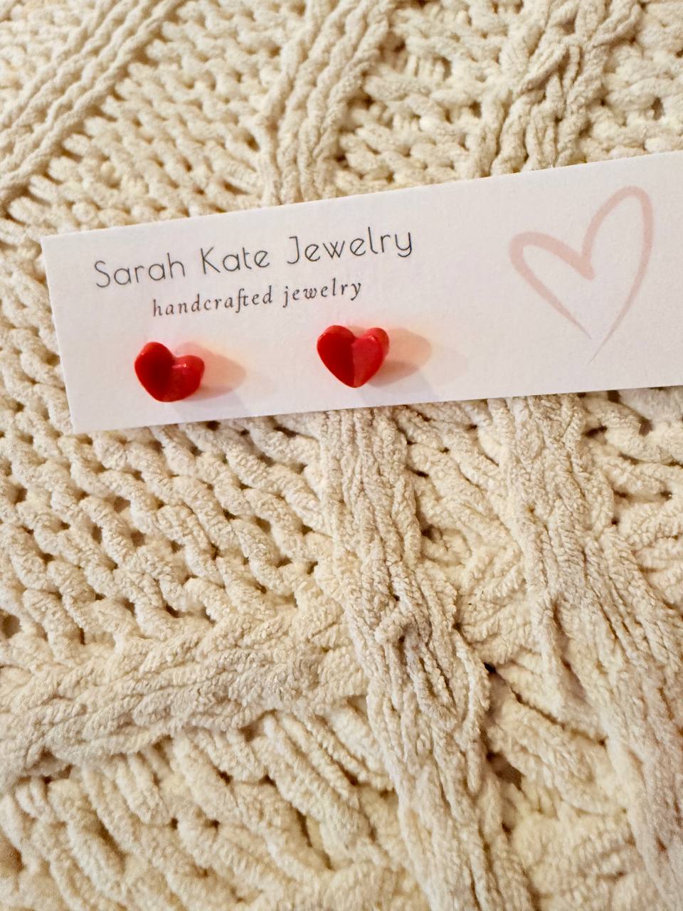 6mm Tiny Acrylic Heart Folded Studs
