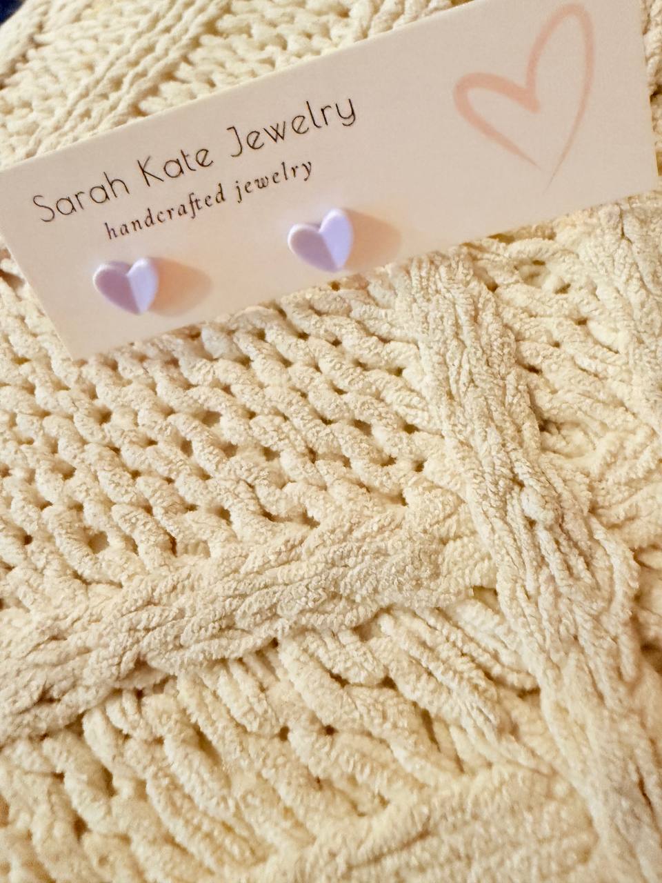 6mm Tiny Acrylic Heart Folded Studs