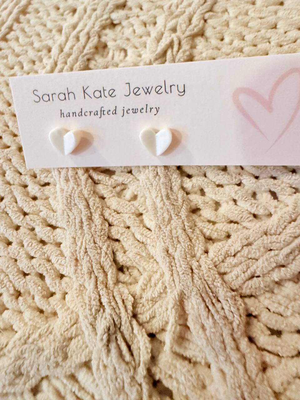 6mm Tiny Acrylic Heart Folded Studs